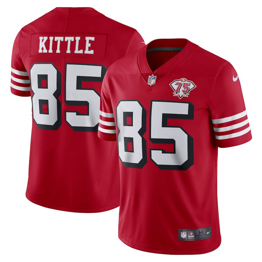Men San Francisco 49ers #85 George Kittle Nike Scarlet 75th Anniversary Limited NFL Jersey->san francisco 49ers->NFL Jersey